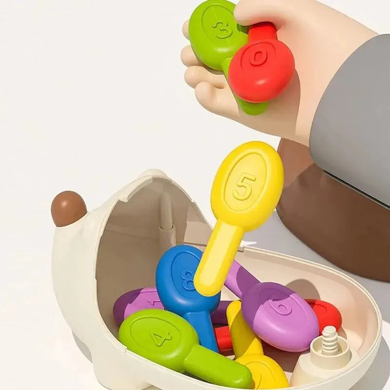 Brinquedo Educativo Ouriço com Espinhos Coloridos e Numerados